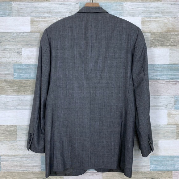 Jos A Bank Wool Sport Coat Jacket Gray Glen Check Two Button Mens 42L 42 Long - Picture 5 of 8